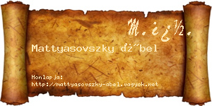 Mattyasovszky Ábel névjegykártya