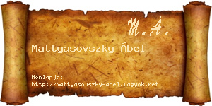 Mattyasovszky Ábel névjegykártya
