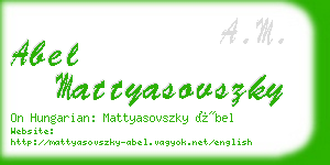 abel mattyasovszky business card